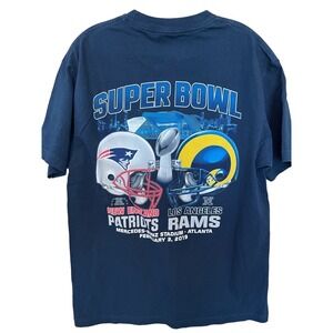 Super Bowl LIII 2019 Adult XL Black Patriots vs Rams Brady vs Goff Casual